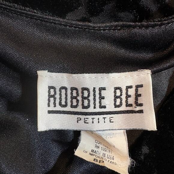 VTG Y2K Velvet Burnout Mini Dress Sz 8P Robbie Bee Black Ruffles Whimsigoth Hoco - Picture 5 of 11